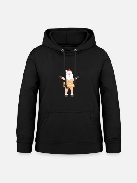 Idée de cadeau du Père Noël Nicolas nu - Sweat à capuche Femme - noir