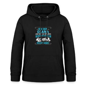 DIANA - Frauen Hoodie - Schwarz - Vorne - AI Model Female 172 light (172cm)