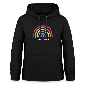 Love Wins Geschenk Regenbogen Shirt - Frauen Hoodie - Schwarz - Vorne - AI Model Female 172 light (172cm)