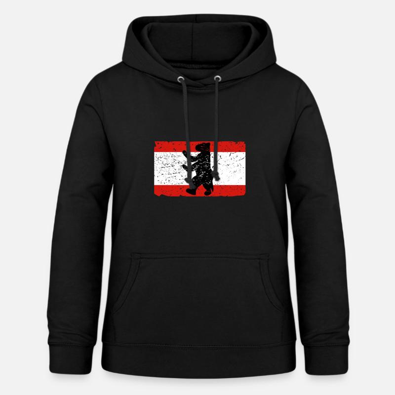 Ours de Berlin avec le drapeau de Berlin - Sweat à capuche Femme - noir