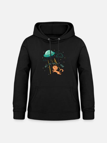 Ufo Alien cat Abduction - Frauen Hoodie - Schwarz