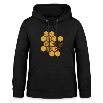 Nid d'abeille sauver les abeilles - Sweat à capuche Femme - noir - Devant - AI Model Female 172 light (172cm)