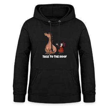 Lustiges Pferde Design Sprich zum Huf Geschenk - Frauen Hoodie - Schwarz - Vorne - AI Model Female 172 light (172cm)