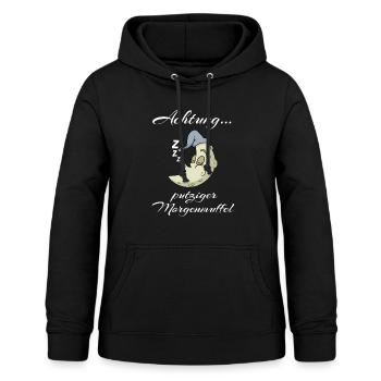Putziger Morgenmuffel Schlafanzug Langschläfer - Frauen Hoodie - Schwarz - Vorne - AI Model Female 172 light (172cm)