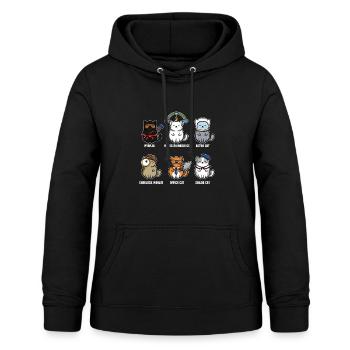 Verschiedene Katzen - Frauen Hoodie - Schwarz - Vorne - AI Model Female 172 light (172cm)