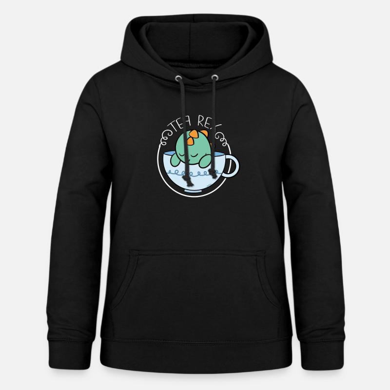Tea Rex tea tea drinker - Women's Hoodie - black
