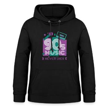 90 - Sweat à capuche Femme - noir - Devant - AI Model Female 172 light (172cm)