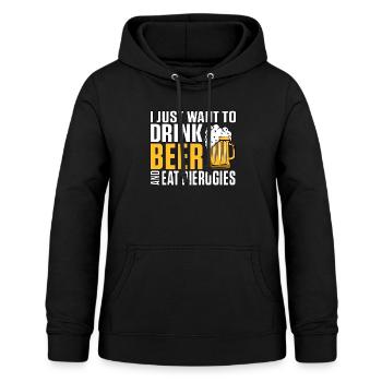 Je veux juste boire de la bière et manger des pierogies Polska - Sweat à capuche Femme - noir - Devant - AI Model Female 172 light (172cm)
