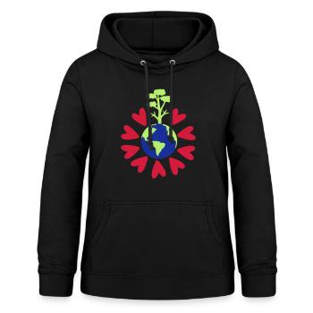 Aimez notre planète Terre - Sweat à capuche Femme - noir - Devant - AI Model Female 172 light (172cm)