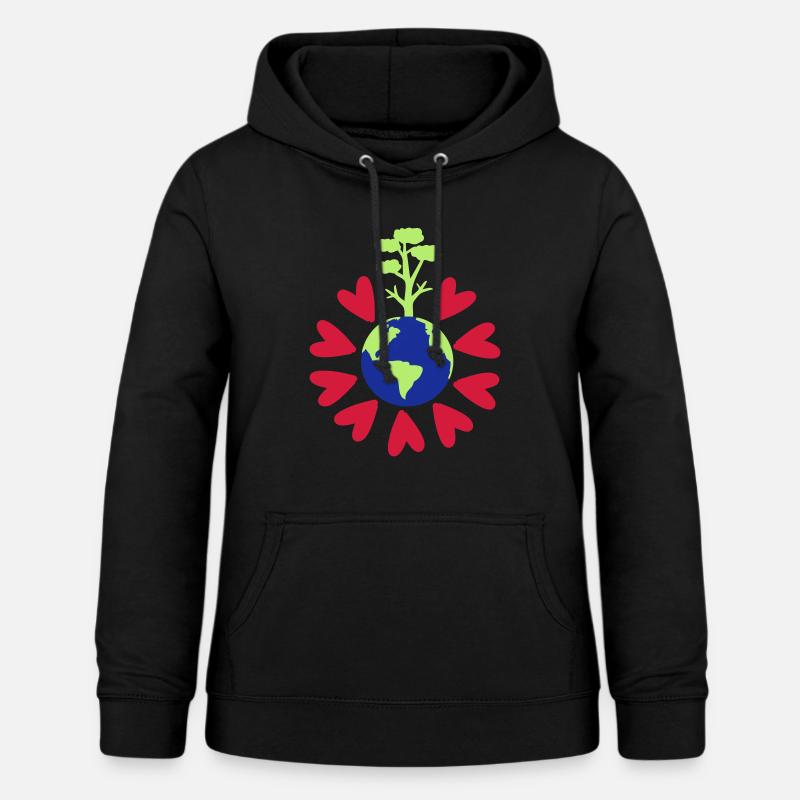 Aimez notre planète Terre - Sweat à capuche Femme - noir