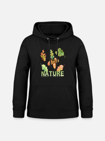 Love Nature Eichenblatt - Frauen Hoodie - Schwarz