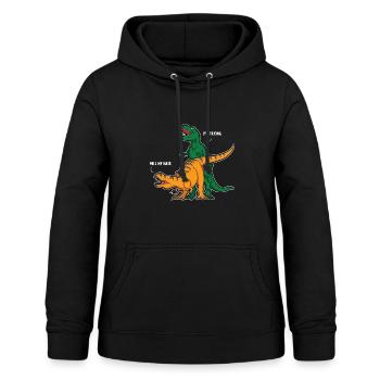 XASTY Dinosaurier Zwei T-Rex Sex Design - Frauen Hoodie - Schwarz - Vorne - AI Model Female 172 light (172cm)