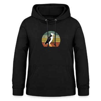 Vintage Puffin Liebhaber Retro Vogel Geschenk T Sh - Frauen Hoodie - Schwarz - Vorne - AI Model Female 172 light (172cm)