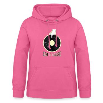 Disque vinyle - Sweat à capuche Femme - rose - Devant - AI Model Female 172 light (172cm)