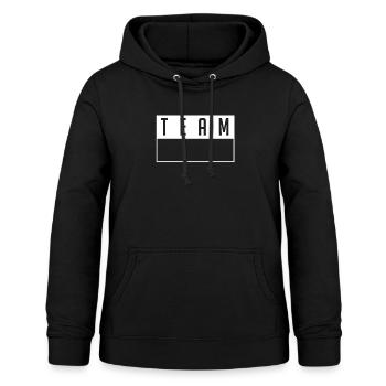 Logo de bouclier d'équipe pour le club d'équipe d'équipage - Sweat à capuche Femme - noir - Devant - AI Model Female 172 light (172cm)