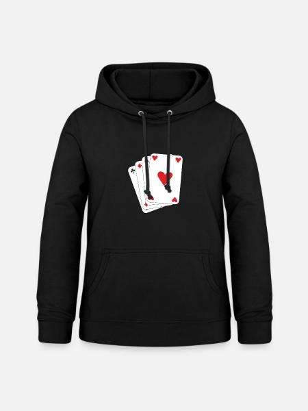 Spielkarten - Frauen Hoodie - Schwarz