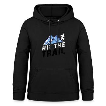 Coureur de course à pied HIt The Trail - Sweat à capuche Femme - noir - Devant - AI Model Female 172 light (172cm)