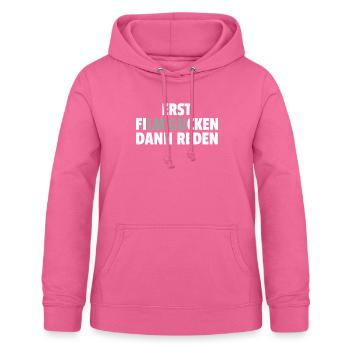 Film Gucken Ficken dann Reden lustig Anmachspruch - Frauen Hoodie - Pink - Vorne - AI Model Female 172 light (172cm)