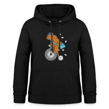 homme de poste - Sweat à capuche Femme - noir - Devant - AI Model Female 172 light (172cm)