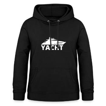 Mon méga yacht - Sweat à capuche Femme - noir - Devant - AI Model Female 172 light (172cm)