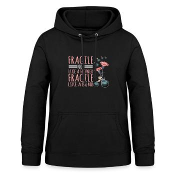 Fragile Like A Flower Fragile Like A Bomb-Feminism - Women's Hoodie - black - Front - AI Model Female 172 light (172cm)