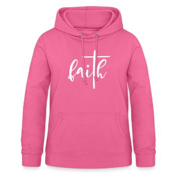 Foi religieuse - Sweat à capuche Femme - rose - Devant - AI Model Female 172 light (172cm)