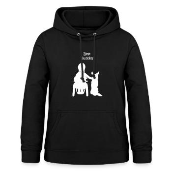 Rollstuhlfahrerin mit Hund Beste Kumpel - Frauen Hoodie - Schwarz - Vorne - AI Model Female 172 light (172cm)