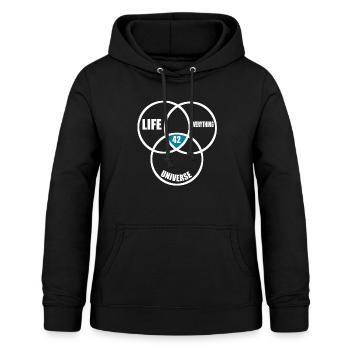 The Answer is 42 Answer is 42 Math Gift - Women's Hoodie - black - Front - AI Model Female 172 light (172cm)