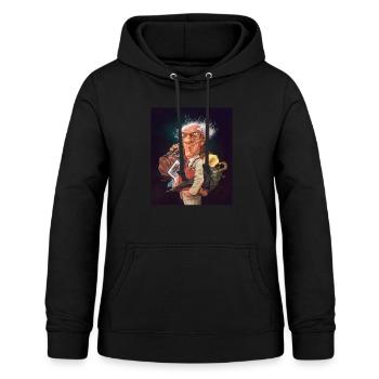 Caricature DDR d'Erich Honecker par Sebastian Krüger - Sweat à capuche Femme - noir - Devant - AI Model Female 172 light (172cm)