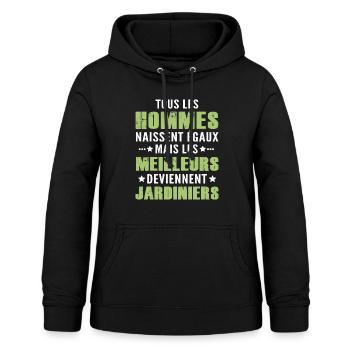 homme humour jardinier / meilleur jardinier - Sweat à capuche Femme - noir - Devant - AI Model Female 172 light (172cm)