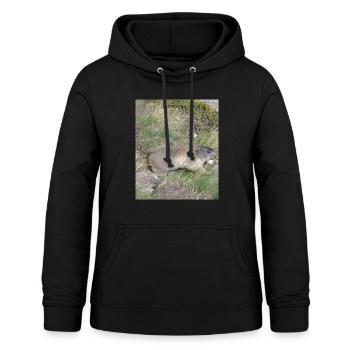 Murmeltier - Frauen Hoodie - Schwarz - Vorne - AI Model Female 172 light (172cm)