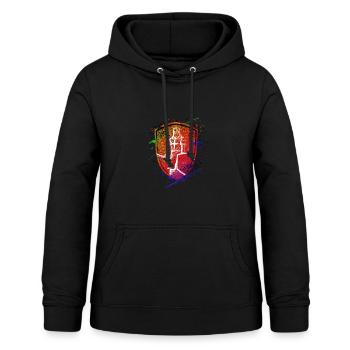 Bouclier Chevaliers Templier Guerrier - Sweat à capuche Femme - noir - Devant - AI Model Female 172 light (172cm)