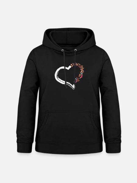 Cheer Cheerleading Heart - Frauen Hoodie - Schwarz