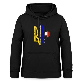 La France est avec l’Ukraine - Sweat à capuche Femme - noir - Devant - AI Model Female 172 light (172cm)