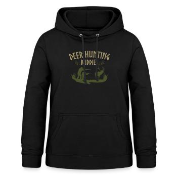Chasse au cerf chasseur de cerfs - Sweat à capuche Femme - noir - Devant - AI Model Female 172 light (172cm)