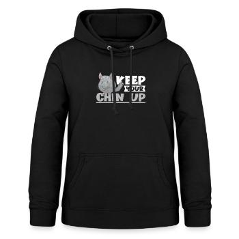 Keep your chin up Chinchilla - Frauen Hoodie - Schwarz - Vorne - AI Model Female 172 light (172cm)
