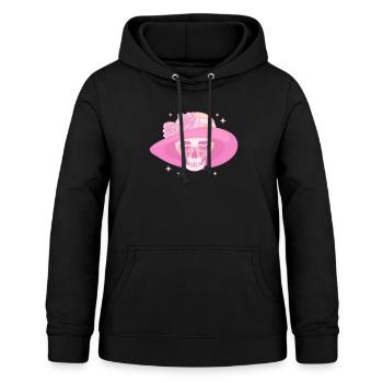 Coquette Aesthetic Pink Skull Downtown Aesthetic - Women's Hoodie - black - Front - AI Model Female 172 light (172cm)