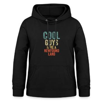 Les Cool Guys ont un terre-neuve - Sweat à capuche Femme - noir - Devant - AI Model Female 172 light (172cm)