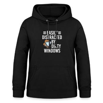 Easily Distracted By Dirty Windows, window cleaner - Women's Hoodie - black - Front - AI Model Female 172 light (172cm)