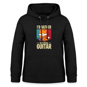 Guitar Cute Fox Guitarist Rock Guitar Gita - Women's Hoodie - black - Front - AI Model Female 172 light (172cm)