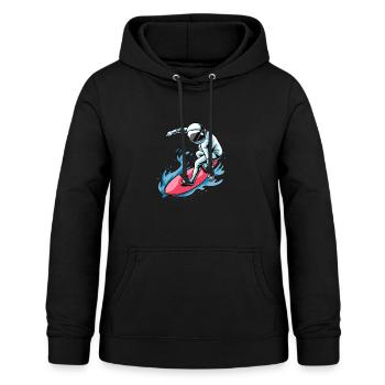 Surfeur Surfeur Astronaute - Sweat à capuche Femme - noir - Devant - AI Model Female 172 light (172cm)