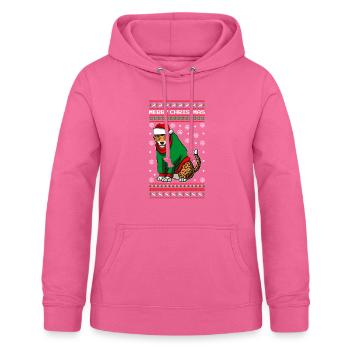 Merry Christmas Leopard - Frauen Hoodie - Pink - Vorne - AI Model Female 172 light (172cm)