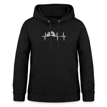 Course Moto Heartbeat Moto Racing Motorcy - Sweat à capuche Femme - noir - Devant - AI Model Female 172 light (172cm)