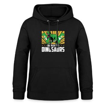 Dinosaure Dinosaure adulte - Sweat à capuche Femme - noir - Devant - AI Model Female 172 light (172cm)