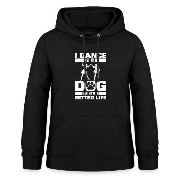 Tanzlehrer Hund - Frauen Hoodie - Schwarz - Vorne - AI Model Female 172 light (172cm)