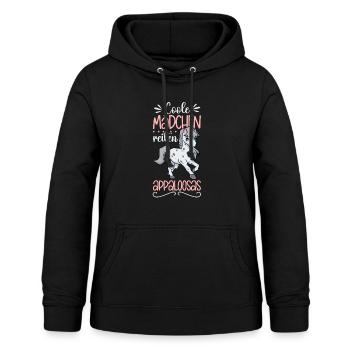 Coole Mädchen reiten Appaloosa - Frauen Hoodie - Schwarz - Vorne - AI Model Female 172 light (172cm)