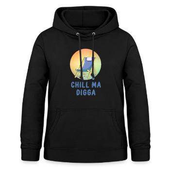 Chill ma digga - Frauen Hoodie - Schwarz - Vorne - AI Model Female 172 light (172cm)