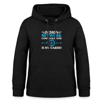 Ingénieur réseau en technologie des réseaux informatiques - Sweat à capuche Femme - noir - Devant - AI Model Female 172 light (172cm)