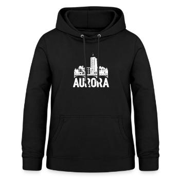 Aurora Skyline - Sweat à capuche Femme - noir - Devant - AI Model Female 172 light (172cm)