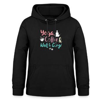 Corgi gallois - Sweat à capuche Femme - noir - Devant - AI Model Female 172 light (172cm)